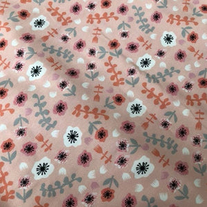 Peach floral Cotton Jersey
